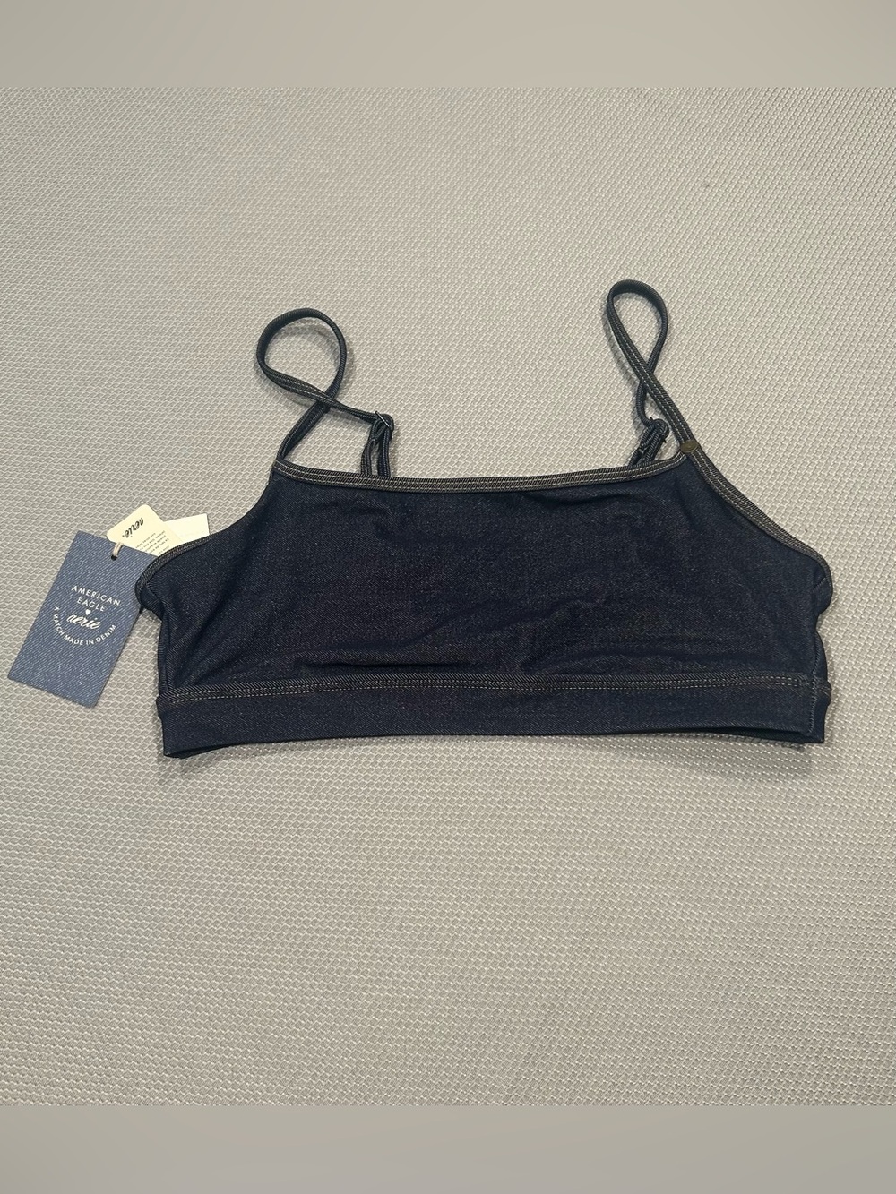 aerie Denim Demi Scoop Beck Bikini Top Adjustable Straps
